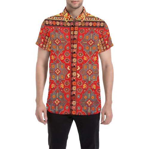 Azerbaijan Pattern 5 Men's All Over Print Short Sleeve Shirt/Large Size (Model T53)