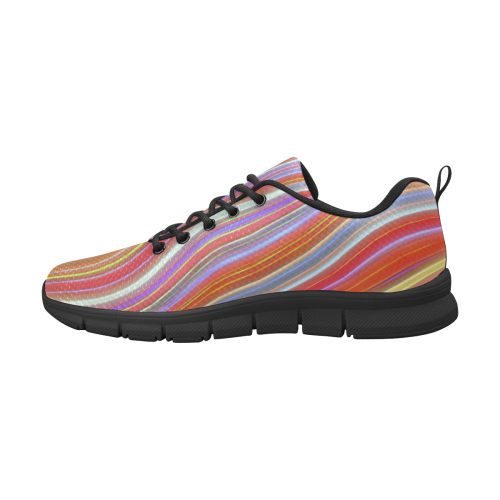 Wild Wavy Lines I Men's Breathable Running Shoes (Model 055)