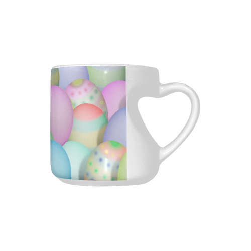 Pastel Colored Easter Eggs Heart-shaped Mug(10.3OZ)