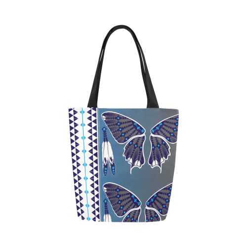 Butterfly wings Blue Canvas Tote Bag (Model 1657)