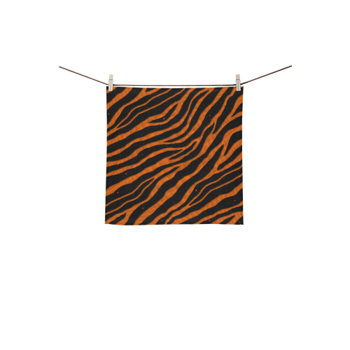 Ripped SpaceTime Stripes - Orange Square Towel 13“x13”