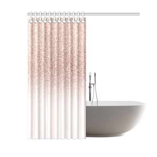 Rose gold faux glitter pink ombre modern elegant trendy chic girly Shower Curtain 60"x72"