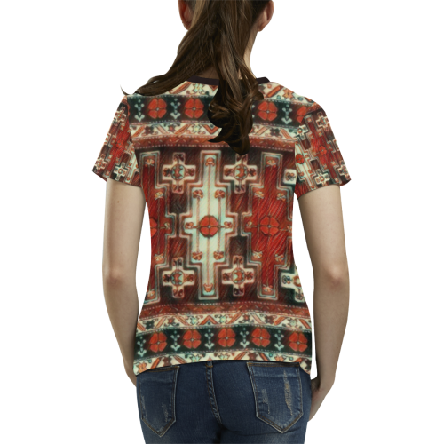 Armenian Folk Art All Over Print T-shirt for Women/Large Size (USA Size) (Model T40)