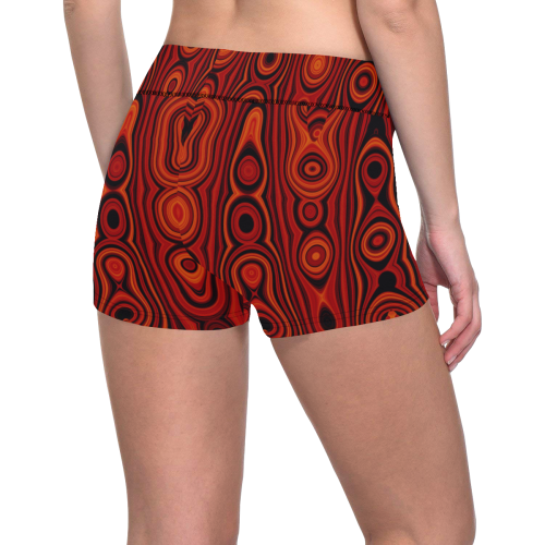 Brown Abstract Pattern Women's All Over Print Short Leggings (Model L28)