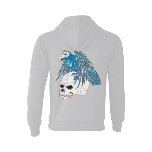 Raven Sugar Skull Grey Oceanus Hoodie Sweatshirt (NEW) (Model H03)