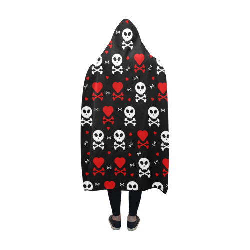 Skull and Crossbones Hooded Blanket 60''x50''