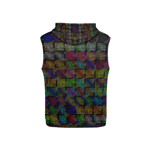 Ripped SpaceTime Stripes Collection All Over Print Sleeveless Hoodie for Kid (Model H15)