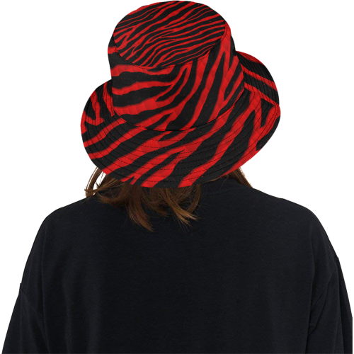 Ripped SpaceTime Stripes - Red All Over Print Bucket Hat