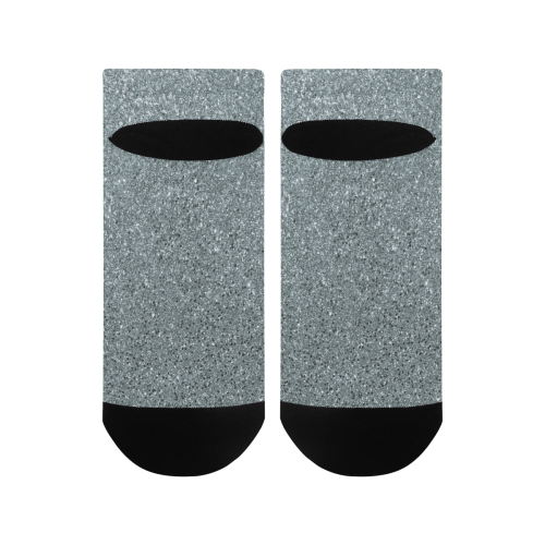 Silver Glitter Men's Ankle Socks