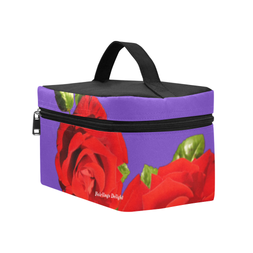 Fairlings Delight's Floral Luxury Collection- Red Rose Cosmetic Bag/Large 53086a8 Cosmetic Bag/Large (Model 1658)