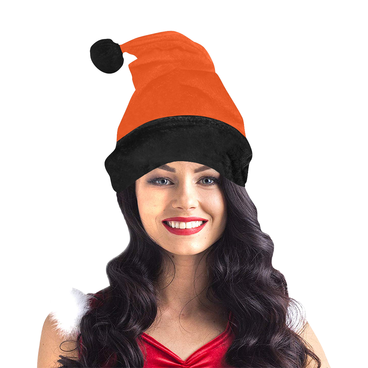 orange and black santa hat