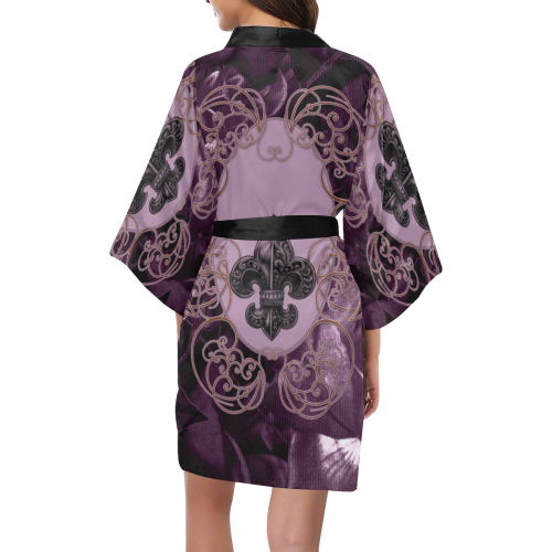 Flowers in soft violet colors Kimono Robe