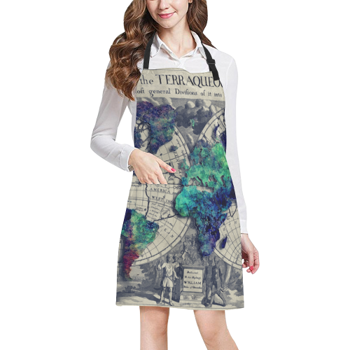 world map 22 All Over Print Apron