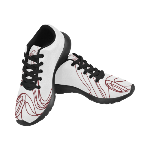 Design white shoes with lines choco Women’s Running Shoes (Model 020)