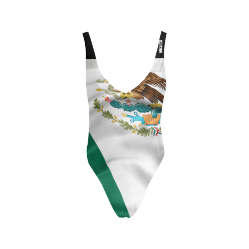 Mexico Flag Sexy Low Back One-Piece Swimsuit (Model S09)