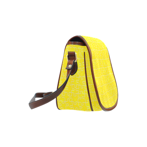 Yellow Pop Art by Nico Bielow Saddle Bag/Large (Model 1649)