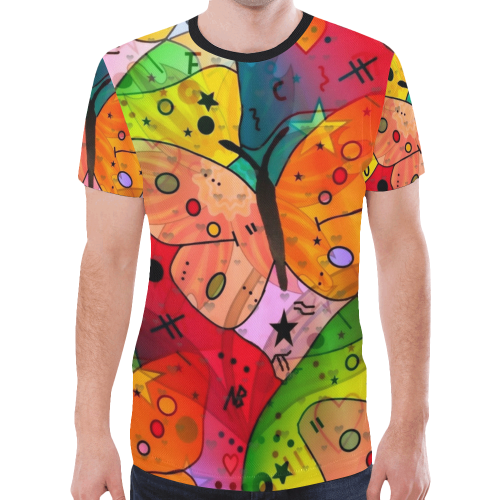 My Butterfly Popart by Nico Bielow New All Over Print T-shirt for Men (Model T45)