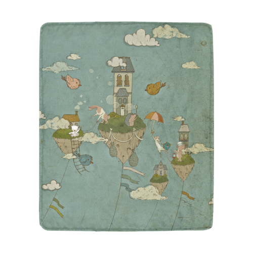 Vintage Floating Islands Ultra-Soft Micro Fleece Blanket 50"x60"