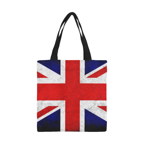 United Kingdom Union Jack Flag - Grunge 2 All Over Print Canvas Tote Bag/Small (Model 1697)