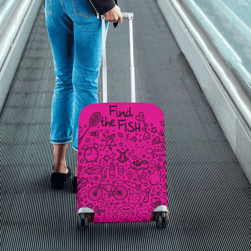 Picture Search Riddle - Find The Fish 1 Luggage Cover/Small 18"-21"