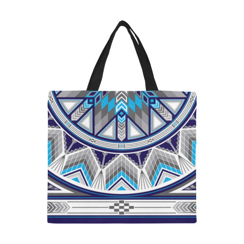 Sacred Places Blue All Over Print Canvas Tote Bag/Large (Model 1699)