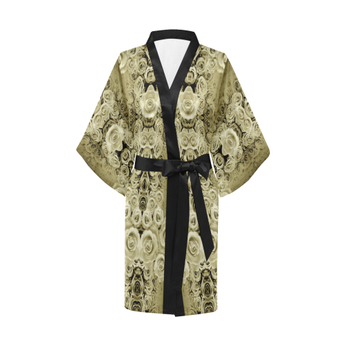 rose 2 golden Kimono Robe