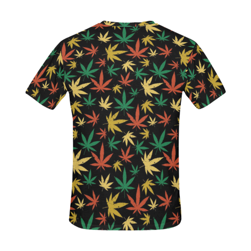 Cannabis Pattern All Over Print T-Shirt for Men (USA Size) (Model T40)
