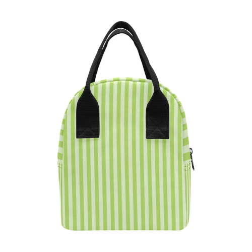 Lime Stripes Zipper Lunch Bag (Model 1689)