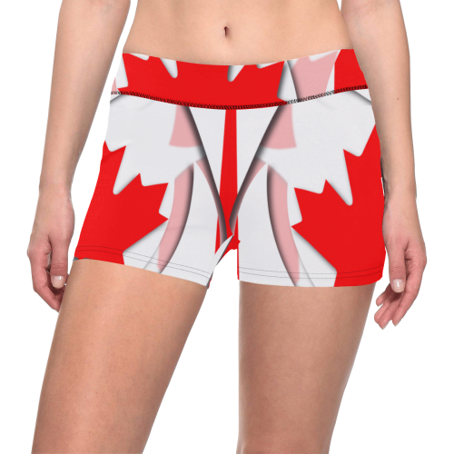 Flag of Canada Women's All Over Print Short Leggings (Model L28)