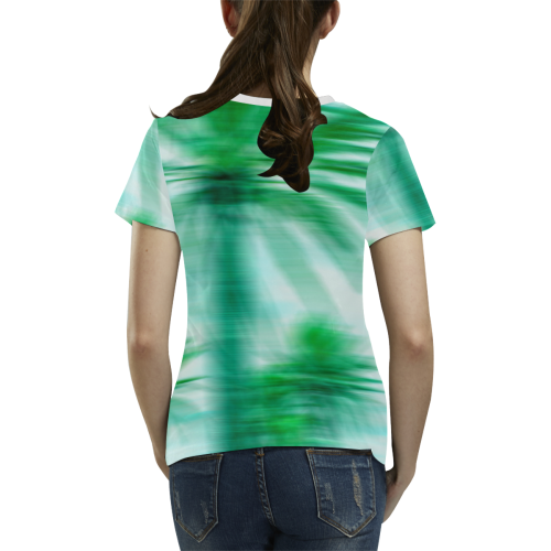 Palm Beach All Over Print T-shirt for Women/Large Size (USA Size) (Model T40)