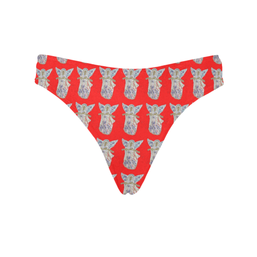 Red Christmas Angel Thong Women's All Over Print Thongs (Model L30)