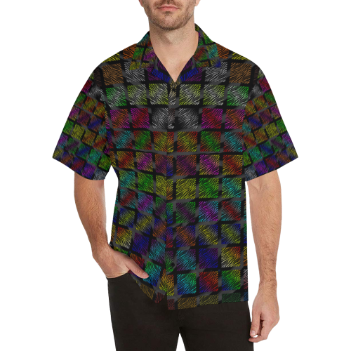 Ripped SpaceTime Stripes Collection Hawaiian Shirt (Model T58)