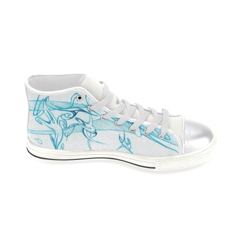 LIGHTMOON WHITE Women's Classic High Top Canvas Shoes (Model 017)