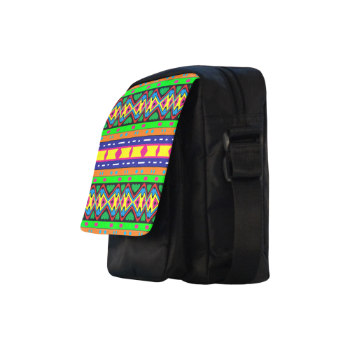 Distorted colorful shapes and stripes Crossbody Nylon Bags (Model 1633)