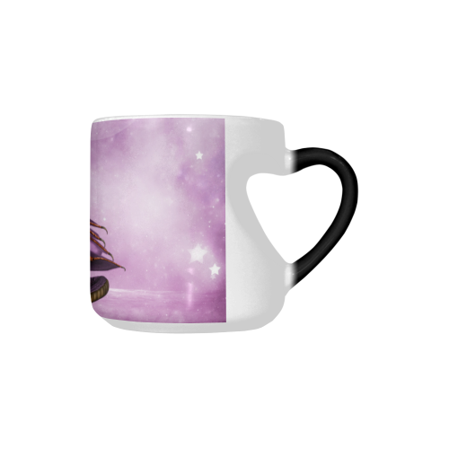 Wonderful violet dragon Heart-shaped Morphing Mug