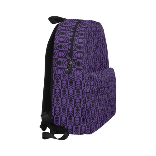 Gothic style Purple & Black Skulls Unisex Classic Backpack (Model 1673)