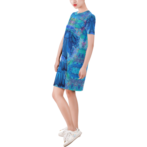 design 10-sept 2018-45x65-3 Short-Sleeve Round Neck A-Line Dress (Model D47)