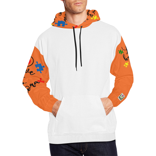 Fairlings Delight's Autism- Love has no words Men's Hoodie 53086F13 All Over Print Hoodie for Men/Large Size (USA Size) (Model H13)