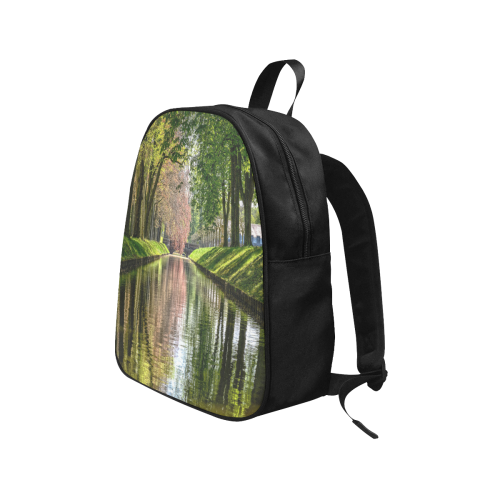 Canal Dreams Fabric School Backpack (Model 1682) (Medium)