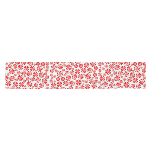 Christmas Peppermint Candy White Table Runner 14x72 inch