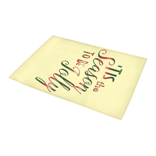 Christmas 'Tis The Season on Yellow Azalea Doormat 24" x 16" (Sponge Material)
