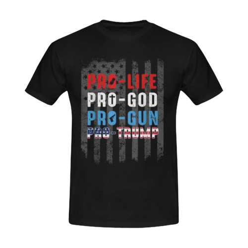Pro gun, pro God, pro life, pro Trump Men's T-Shirt in USA Size (Front Printing Only)