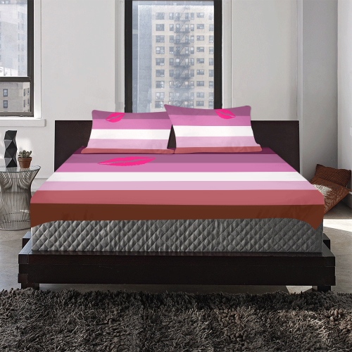 Lipstick Lesbian Flag 3-Piece Bedding Set