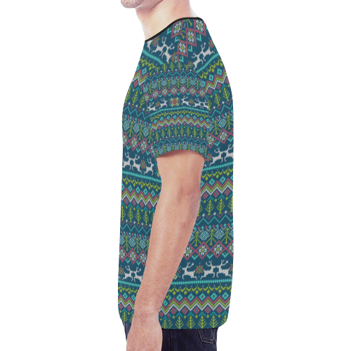 Christmas Rendeer Tree Knit Pattern New All Over Print T-shirt for Men (Model T45)
