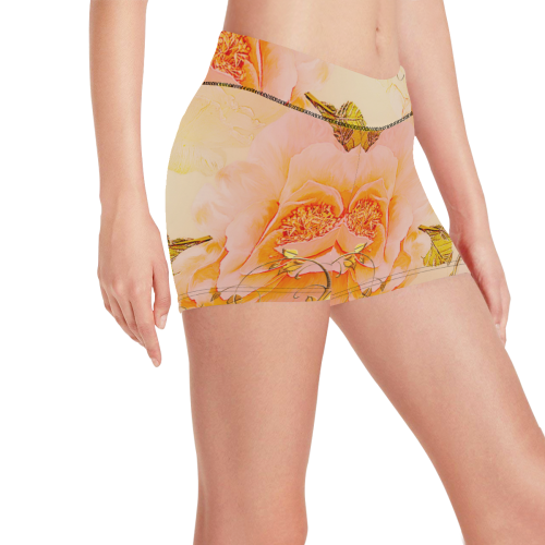Beautiful flowers in soft colors Women's All Over Print Short Leggings (Model L28)
