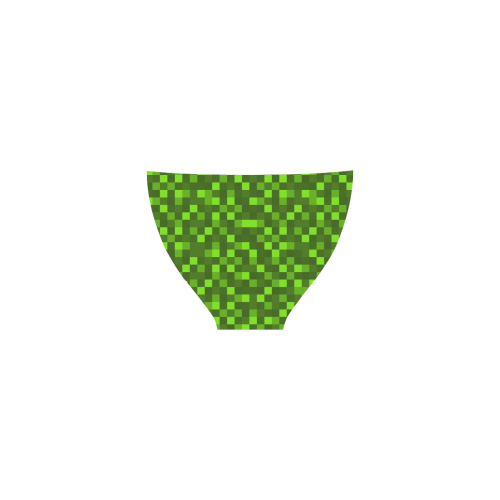 funky funny light and dark green neon color pixel pixels blocks gamer cosplay Custom Bikini Swimsuit (Model S01)