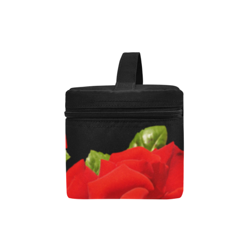 Fairlings Delight's Black Luxury Collection- Red Rose Lunch Bag/Large 53086 Lunch Bag/Large (Model 1658)