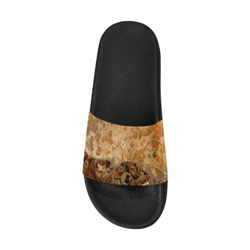 Wonderful decorative floral design Women's Slide Sandals (Model 057)
