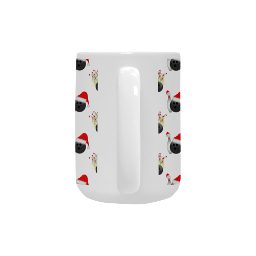 STRIKE! Christmas Bowling Ball and Pins Sports Custom Ceramic Mug (15OZ)