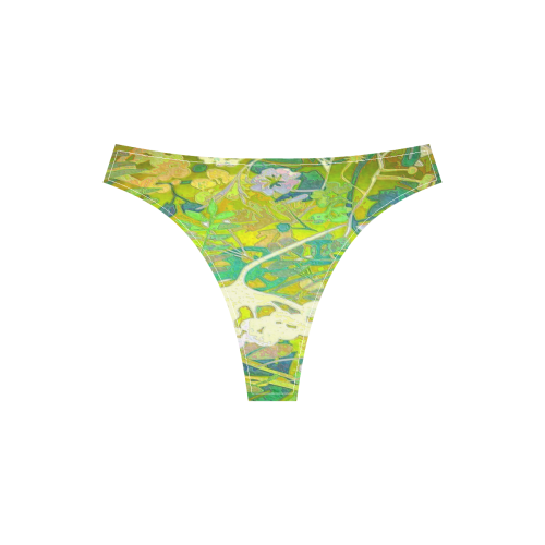 floral 1 abstract in green Sport Top & High-Waisted Bikini Swimsuit (Model S07)